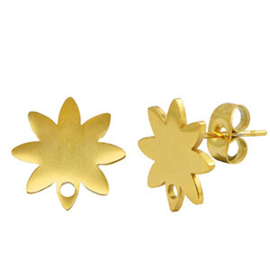 Oorbelstekers - Bloem - goud