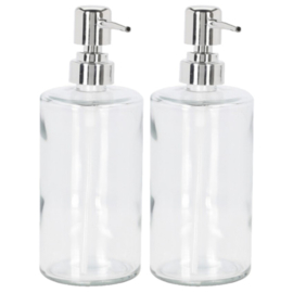 12 x Glazen Zeeppompjes / Zeepdispensers  400ML met verchroomd pompje - CC2300