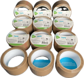 48 x Plakband rollen - Verpakkingstape bruin 50mx50mm CC7520