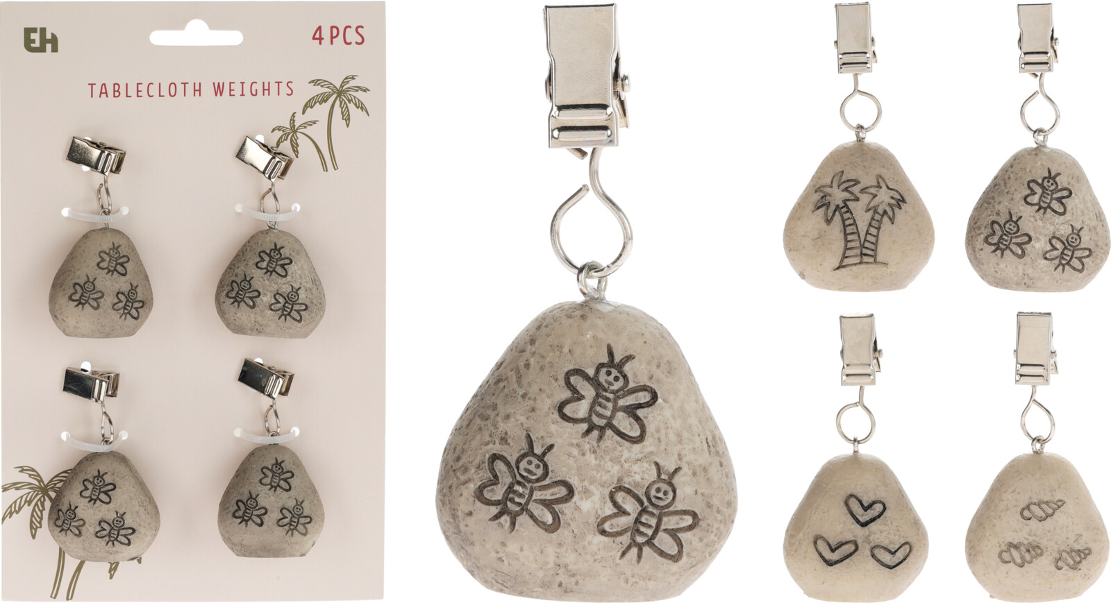 12 x Tafelkleedgewichten Ibiza style - set van 4 stuks DD2460