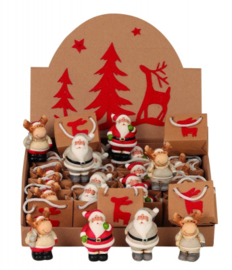 24 stuks Kerstfiguren 4ass in een tasje in displaydoos  KE2030