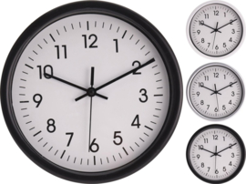 12 x Wandklok - Keukenklok - Rond - 20 cm - drie kleuren  DD3020