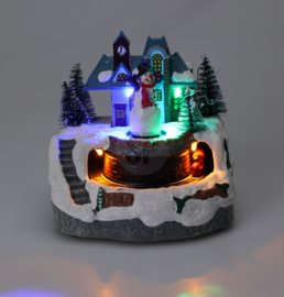 6 x Wintertafereel met treintje - 13 x 13 cm - 3 ass - B/O  KH0550