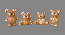 12 x Peperkoekfiguur Muis staand/zittend H=6-7,5cm 4ass  KD0610
