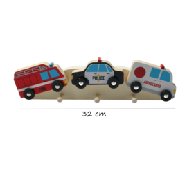18 x Kinderkapstokken van hout - 32x4x9cm - 2ass  DD4100