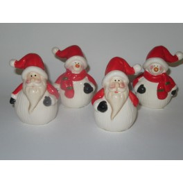 12 x Grappige Kerstbeeldjes h 8,5 cm b 5,5 cm 4ass. KE5007