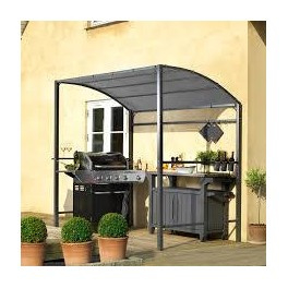 2 x BBQ Tent Metaal Donkergrijs 233 x 145 cm  HS1000