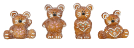 12 x Peperkoekfiguur Muis staand/zittend H=6-7,5cm 4ass KD0610