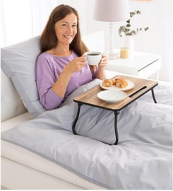 6 x Dienblad voor op bed - Uitklapbaar - MDF - 52,5x30x21,5cm  HA1000