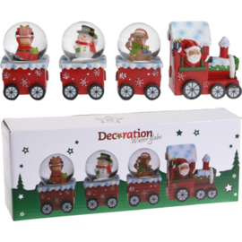12 x Kersttrein met waterbal 45mm - set van 4 stuks  KF3000
