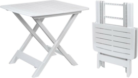 4 x Klaptafel - Bijzettafel - Kunststof Campingtafel - 45x43x50cm - Wit  HG0045