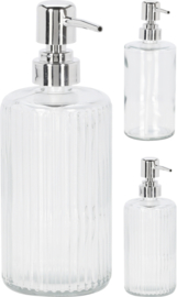12 x Glazen Zeeppompjes / Zeepdispensers 400ML met verchroomd pompje - CC2300