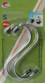 12 x Metalen S ophanghaken - set van 2 stuks - 12,5cm CC7080