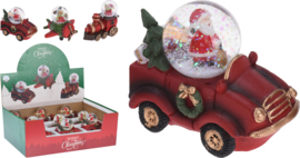 9 x Waterballen - Kerstfiguren in voertuig - 100mm - 3ass KF1600