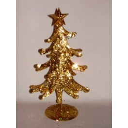 10 x Kerstboom goud 27 cm met ster