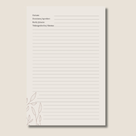Notitieboek bij de preek