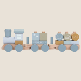 Little Dutch Houten Blokkentrein Blauw