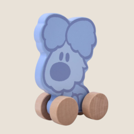 Woezel en Pip houten wielfiguur Woezel