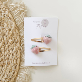 Haarknipjes Strawberry Love 4cm