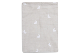 Washandje Hydrofiel Dotted & Rabbit Nougat