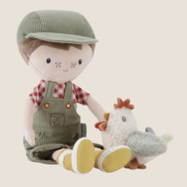Little dutch Knuffelpop Boer Jim met kip 35cm