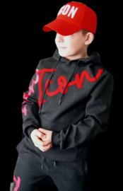 Icon red and black.