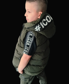 Icon bodywarmer kaki/green. Gevoerd in de binnenkant.