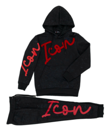 Icon red and black.