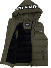 Icon bodywarmer kaki/green. Gevoerd in de binnenkant.