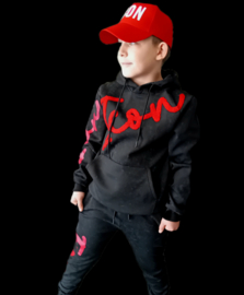 Icon red and black.