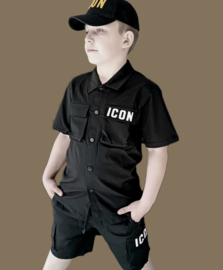Icon polo-cargo set zwart.