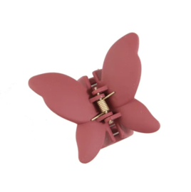 Hairclip Butterfly mat Dark mauve BIG