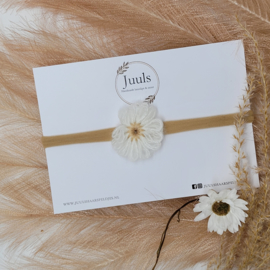 Hair band wool flower Off White