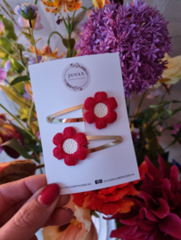 Spring collection hairclips flower red