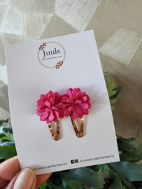 Leder Blume Dark pink