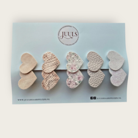 Hairclip Hearts - nude