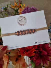 Stretch headband - mini flowers brown