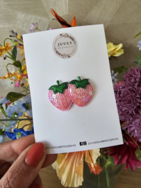 Spring Collection antislip slip strawberry glitter pink