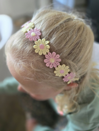 Spring collection diadeem flowers pink-yellow