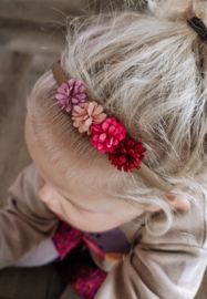 Diadem Leather flower pink collours