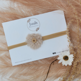 Haarbandjes Wool Flower Crème