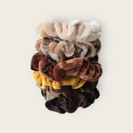 Scrunchie set autumn beige - brown