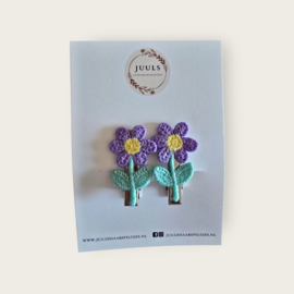 Hairclips Daisy - purple