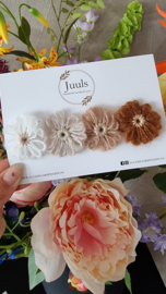 Haarspange anti slip wol flowers