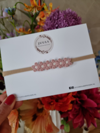 Stretch headband - mini flowers old pink