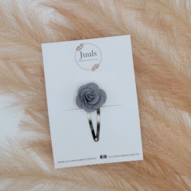 Hair Clip Rose Grey