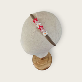 Diadeem little flowers - red pink