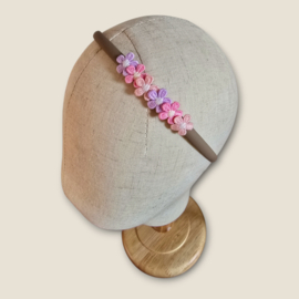 Diadeem little flowers - lila pink