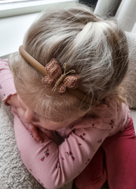 Diadeem knitted Butterfly Brown