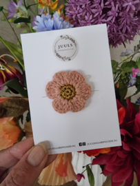 Haarspeldje flower antislip knitted blush